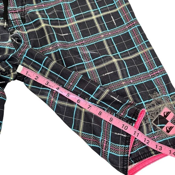 Quicksilver Shorts‎ Mens 32 Black Neon Board Shorts Multi Pockets Summer … - Picture 5 of 8